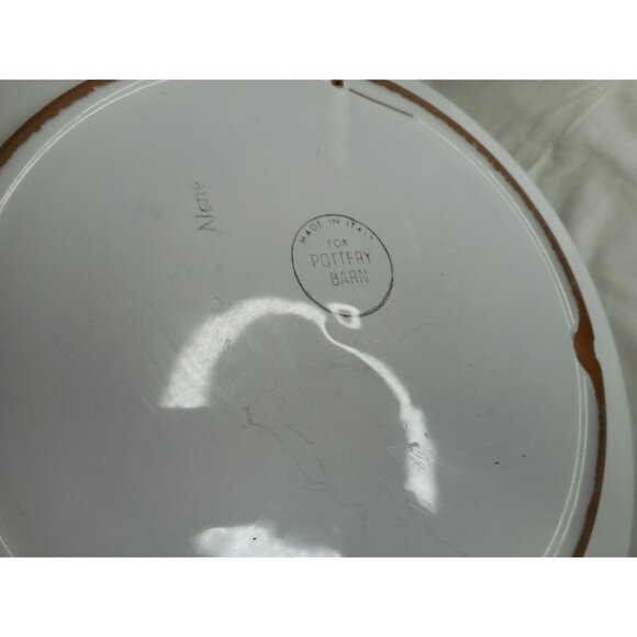 2 Pottery Barn Sunnyside Design Orange Luncheon Plates 9.5” Made In Italy - Picture 4 of 5